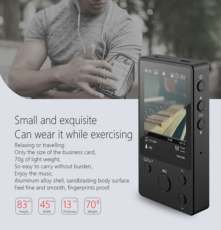 XDUOO NANO-D3 DAP Digital Hifi Music Player 24bit / 192kHz D - Afbeelding 4