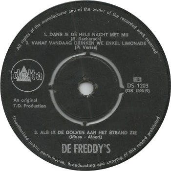 De Freddy's ‎– EP De Freddy's (1966) - 0