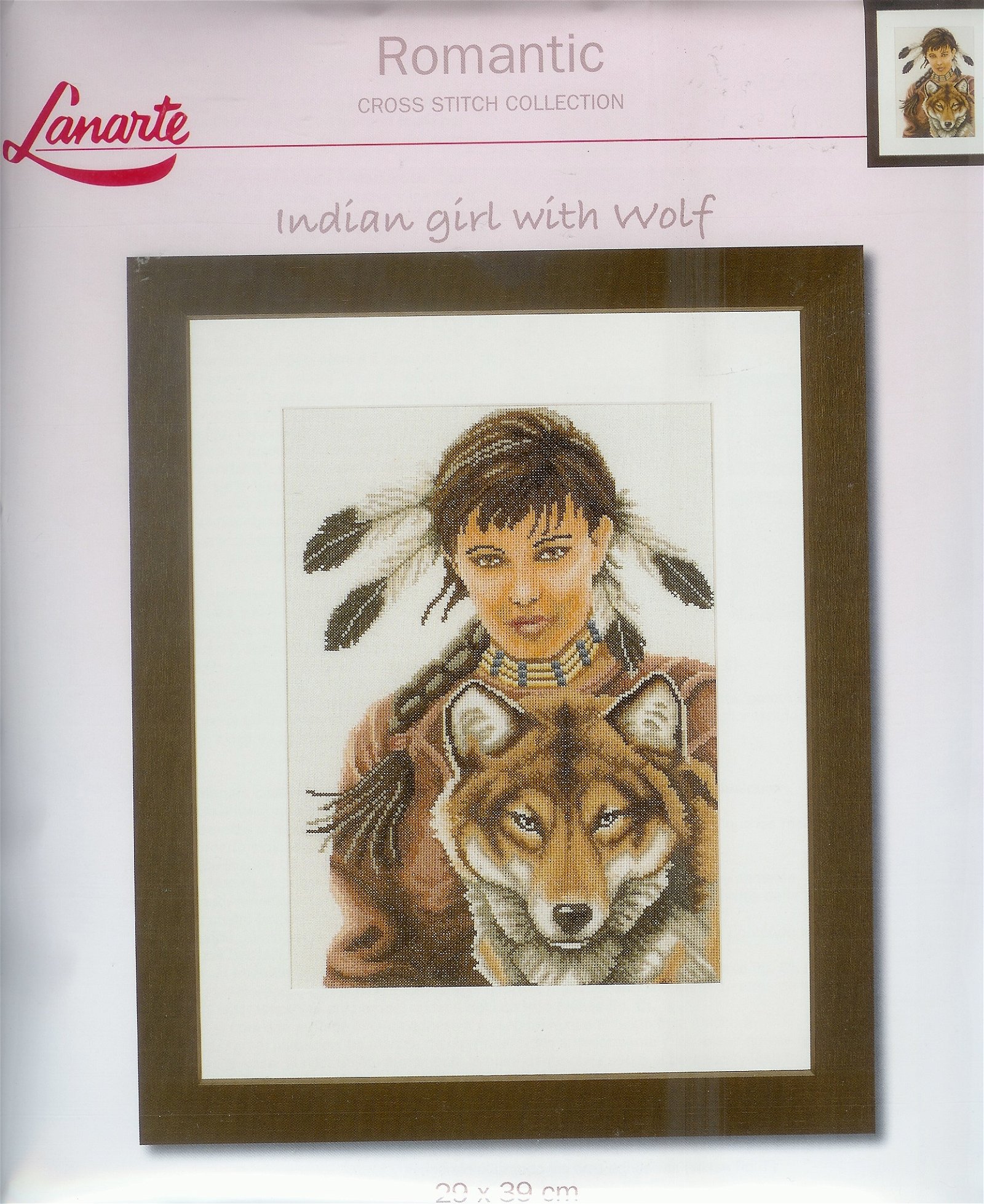 LANARTE BORDUURPAKKET, INDIAN GIRL WITH WOLF 35069 - nr. 1
