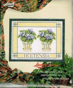 LANARTE ZELDZAAM BORDUURPAKKET, 2 BLOEMPOTJES MET HORTENSIA 34306 A - 0