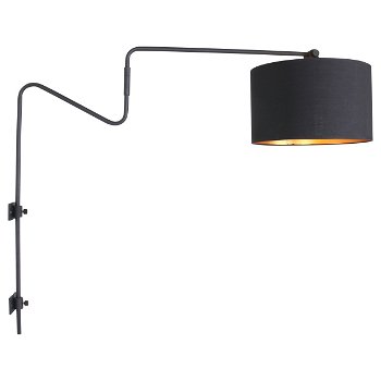 Chique Wandlamp Linstrøm in Zwart - Goud - 0