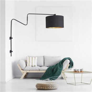 Chique Wandlamp Linstrøm in Zwart - Goud - 1