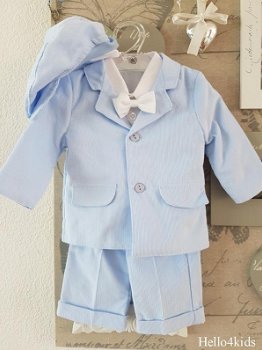 68 lichtblauw kostuumpje baby bruidsjonker doop kleding - 1