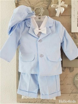 56 lichtblauw kostuumpje baby bruidsjonker doop kleding - 1