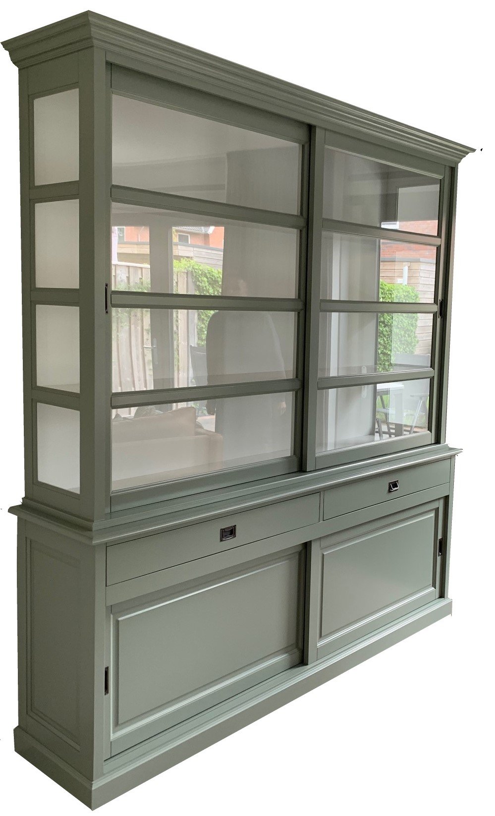Buffetkast Nijkerk Engels groen - wit 220 x 50/40 x 240cm - nr. 1