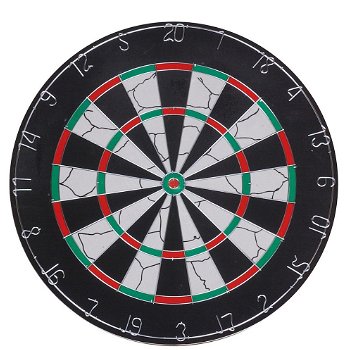 Longfield dartbord flocked 2,5cm met 6 dartpijlen - 0