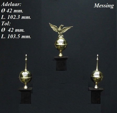 = 3 Kloktollen = messing =29822 - Afbeelding 2