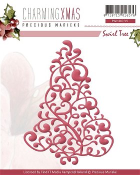 Precious Marieke Die Charming Xmas - Swirl Tree PM10035 - 0