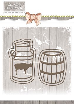 Precious Marieke Die - Rustic Christmas - Milk Churn and Barrel PM10042 - 0