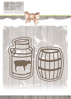 Precious Marieke Die - Rustic Christmas - Milk Churn and Barrel PM10042