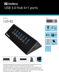 USB 3.0 Hub 6 + 1 ports meer USB 3.0 randapparatuur op uw computer aansluiten