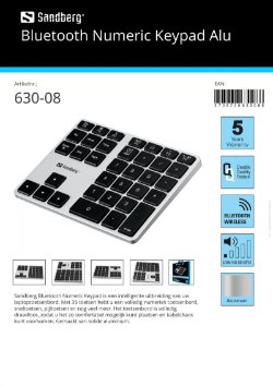 Bluetooth Numeric Keypad Aluminium Bluetooth Numeriek toetsenbord