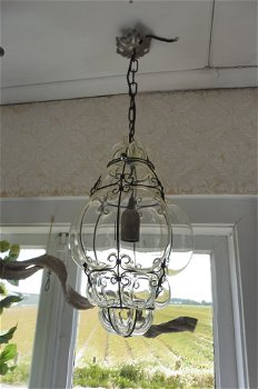 Brocante hanglamp glas - 2