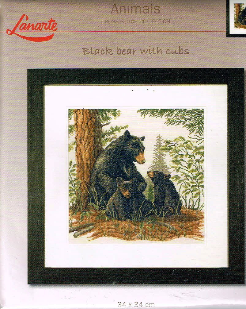LANARTE BORDUURPAKKET, BLACK BEAR WITH CUBS 35094 - nr. 1