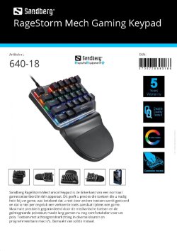 Game toetsenbord RageStorm Mech Gaming Keypad speciaal voor de linkerhand