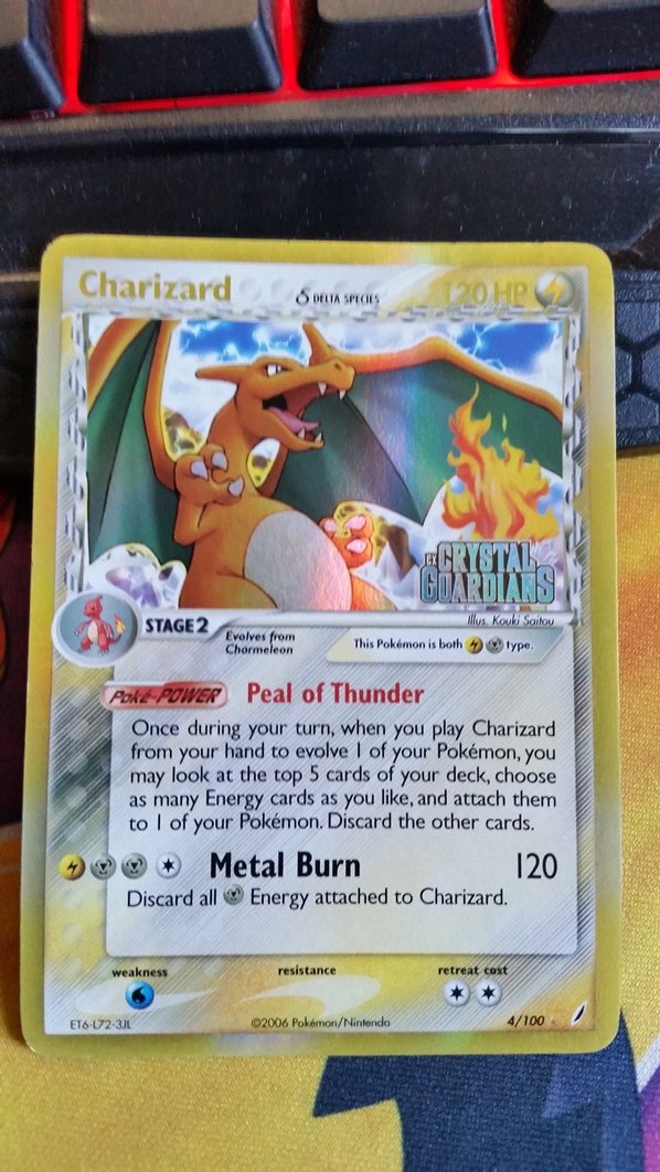 Charizard 4/100 Holo (reverse) Ex Crystal Guardians licht-gebruikt - nr. 1