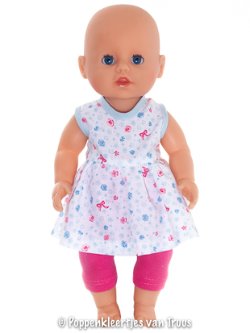 Baby Born badpopje 32 cm Jurksetje roosjes/strikjes