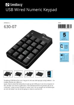 USB Wired Numeric Keypad Toetsenbord USB bedraad numeriek