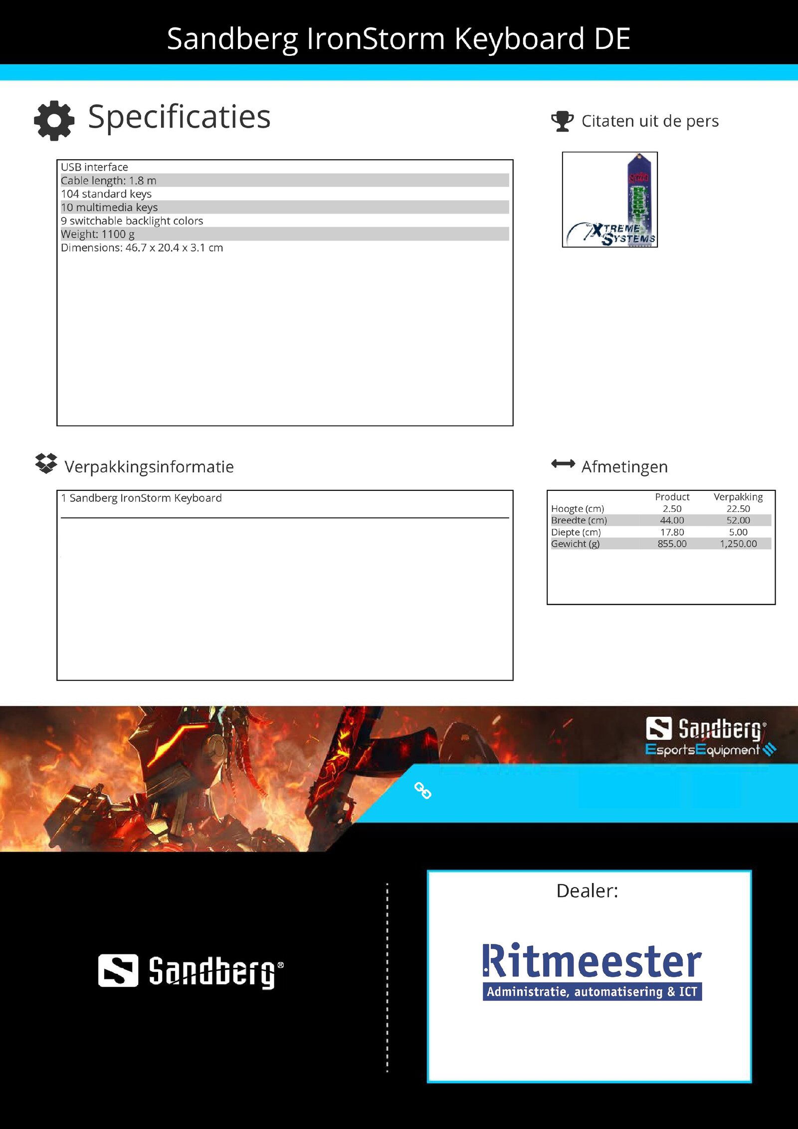IronStorm Keyboard DE Complete your gaming experience - Afbeelding 3