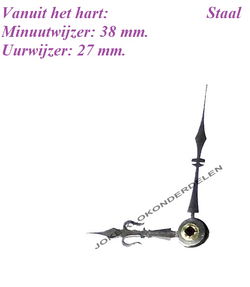== Wijzers Franse pendule = oud =42318
