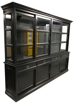 Buffetkast Sneek zwart - zwart 300 x 50/40 x 220