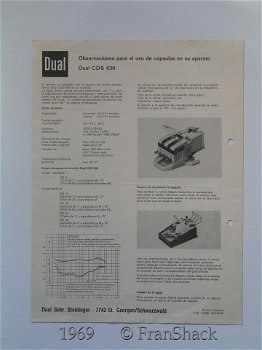 [1969] Infoblad DUAL CDS 630 toonsysteem, DUAL - 1