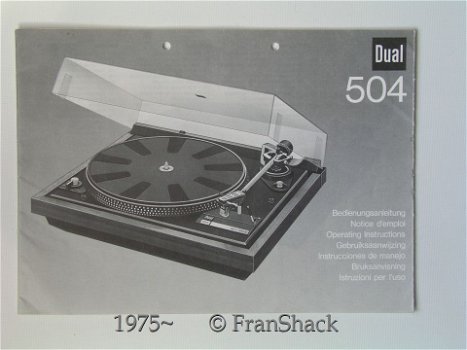 [1975] Gebruiksaanwijzing DUAL 504 platenspeler. DUAL - 0