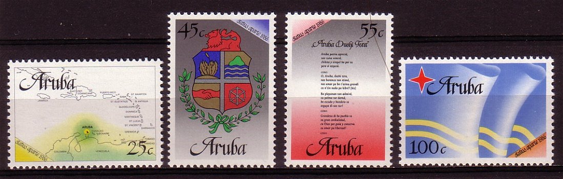 Aruba 1 - 4 postfris. 1986. - 0