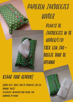 Zakdoekjes houder/etui cadeauset Paars & wit polkadot - 1