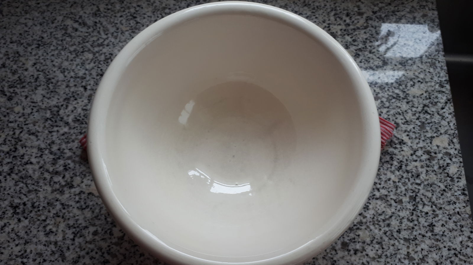 Grote oude Waskom of Spoelkom in crème kleur, Vintage - Afbeelding 3