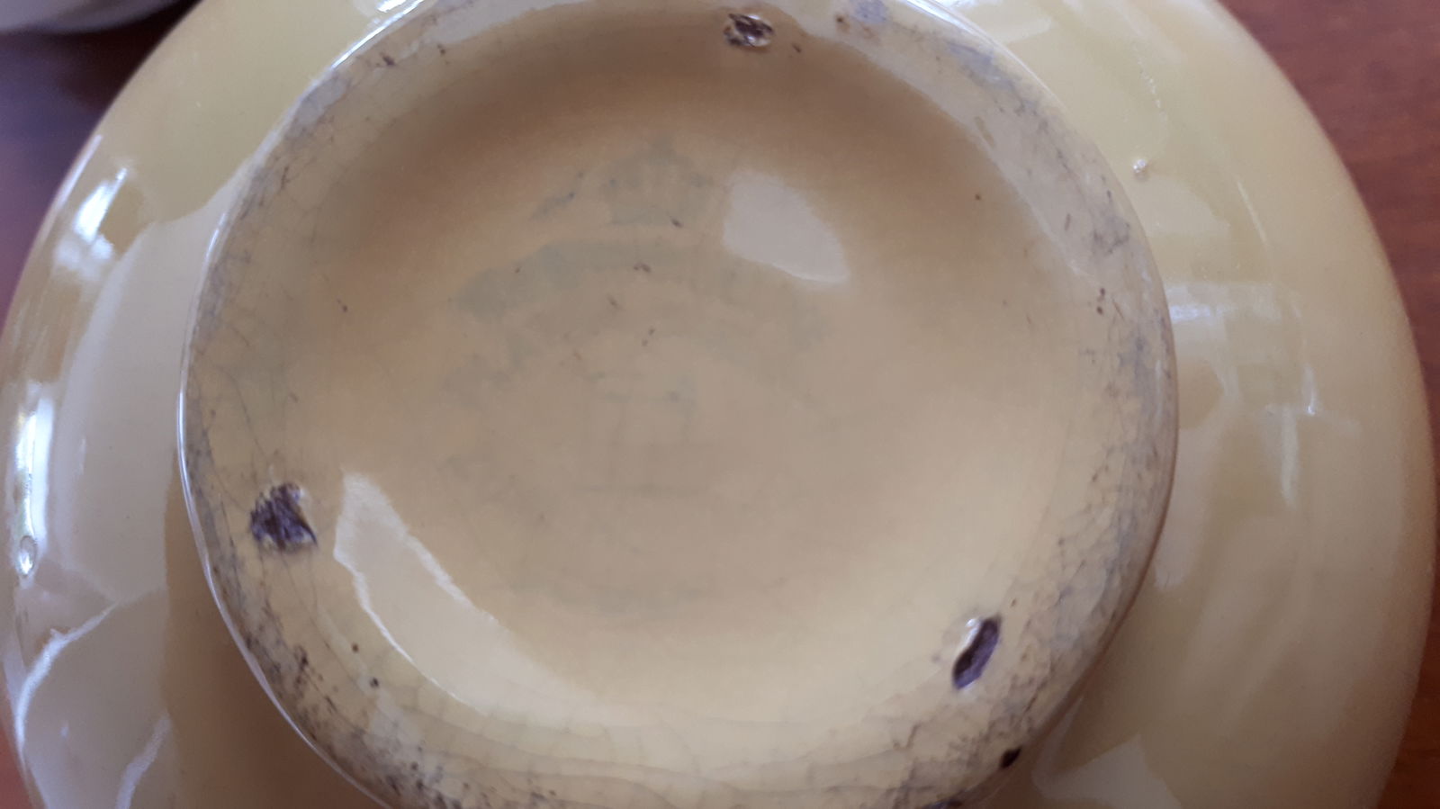 Grote oude Waskom of Spoelkom in crème kleur, Vintage - Afbeelding 5
