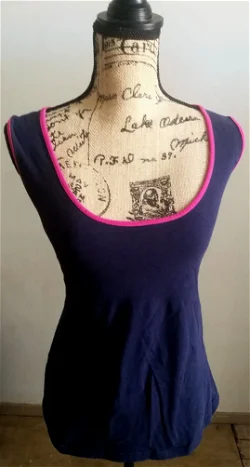 ITALIAN SPORTSWEAR tanktop blauw met roze
