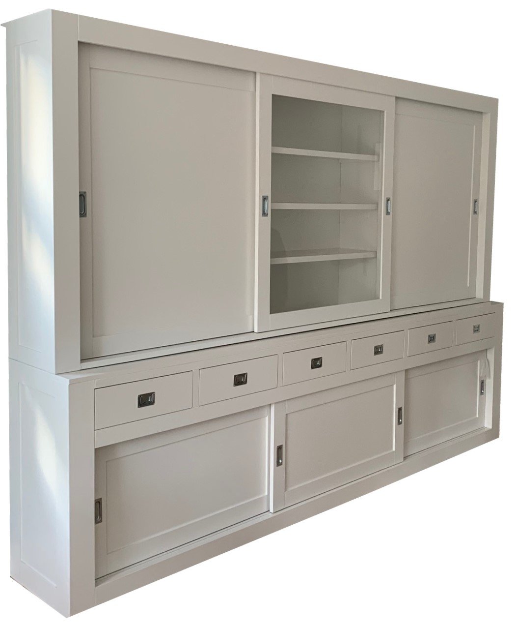 Buffetkast Geldrop XXL wit dichte zijdeuren 300 x 220cm - nr. 1