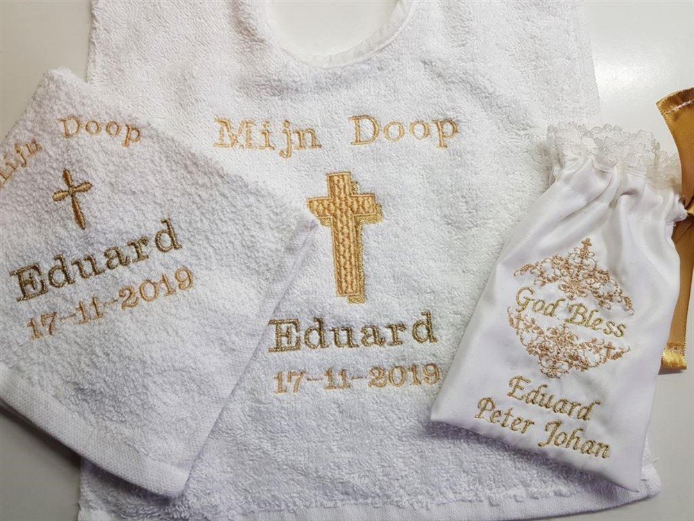 doopkleding doopdeken geboorte cadeau slabbetje mijn doop - nr. 1