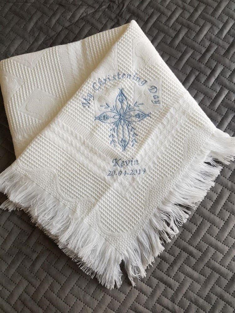 doopkleding doopdeken geboorte cadeau slabbetje mijn doop - Afbeelding 2
