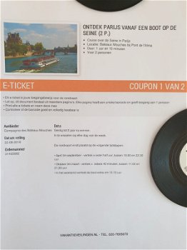 Te koop 2 E-tickets voor 2 personen voor Parijs over de seine - 0