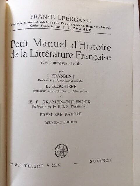 Petit Manuel d'Histoire de la Littérature Francaise - J. Fransen, L. Geschiere, ... - Afbeelding 4