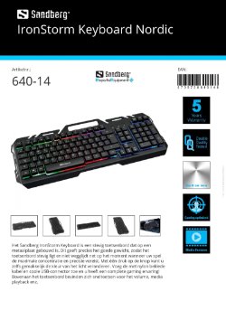 IronStorm Keyboard Nordic gaming toetsenbord op metaalplaat