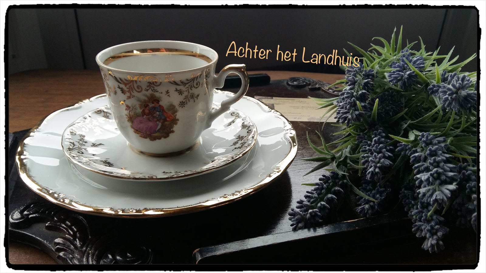 Servies, Porcelaine, Decoratie, Petit Four Limoges, Fragonard, Goudeville Paris, Bavaria, Romantisch - Afbeelding 6