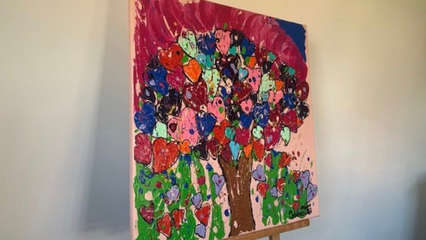 Liefdesboom dikke verf 70x70 - nr. 1