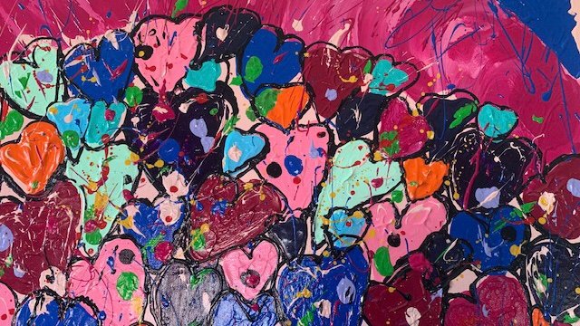 Liefdesboom dikke verf 70x70 - Afbeelding 6