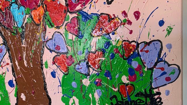 Liefdesboom dikke verf 70x70 - Afbeelding 7