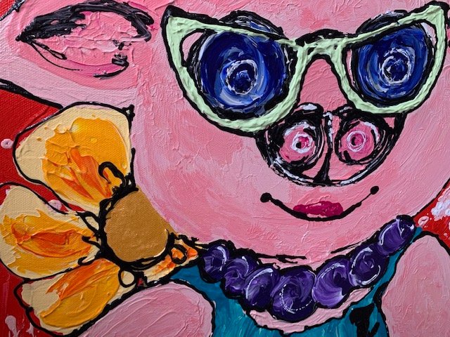 Leuke kleurrijke kinderkunst 100x70 dikke verf - Afbeelding 5