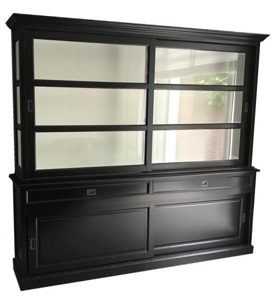 Buffetkast Montfoort zwart - wit 240 x 50/40 x 220cm - nr. 1