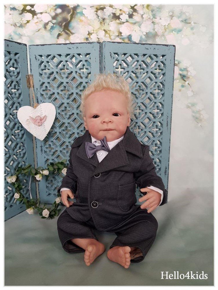 62 blauw baby kostuumpje bruidsjonker kleding doop Samuel - Afbeelding 6