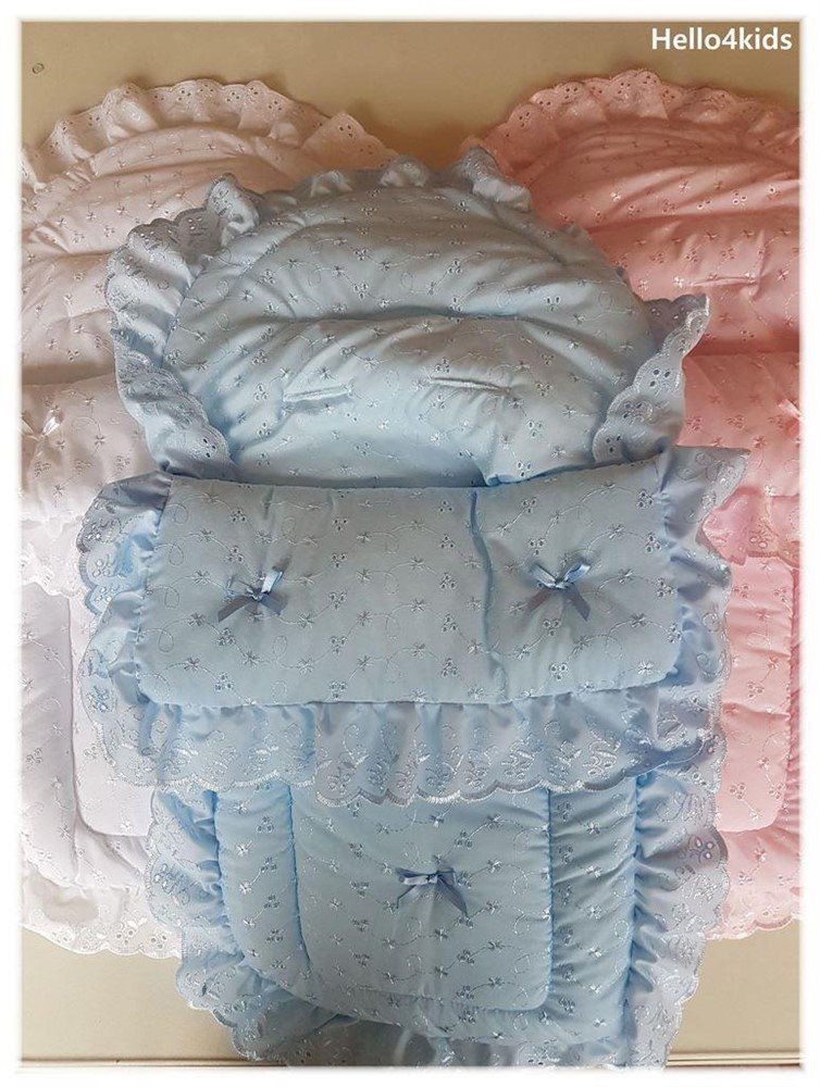 NIEUW Maxi cosi voetenzak buggy kinderwagen doop broderie - Afbeelding 4