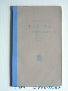 [1958] Wolters' Tafels voor schoolgebruik, Wolters - 0