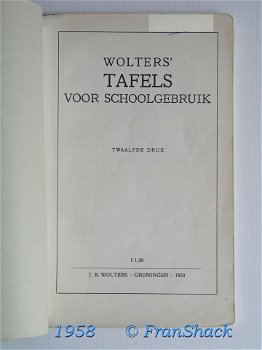 [1958] Wolters' Tafels voor schoolgebruik, Wolters - 1