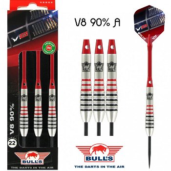 Dartpijlen BULL'S V8 90% tungsten 22-24 en 26 gram - 1