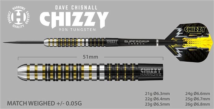Harrows steeltip darts Dave Chisnall Chizzy 90% tungsten - 3